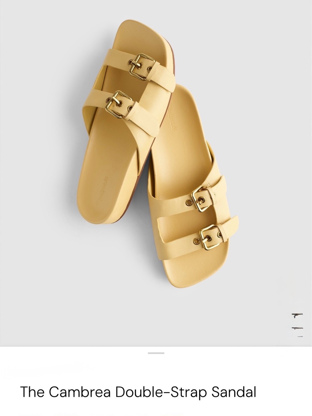 Madewell- Women’s Cambrea Double Strap Sandals in Yellow-Size 9.5